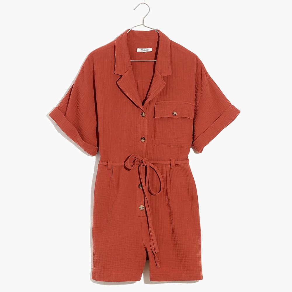 Madewell - Lightspun Belted Safari Romper - Size XSmall